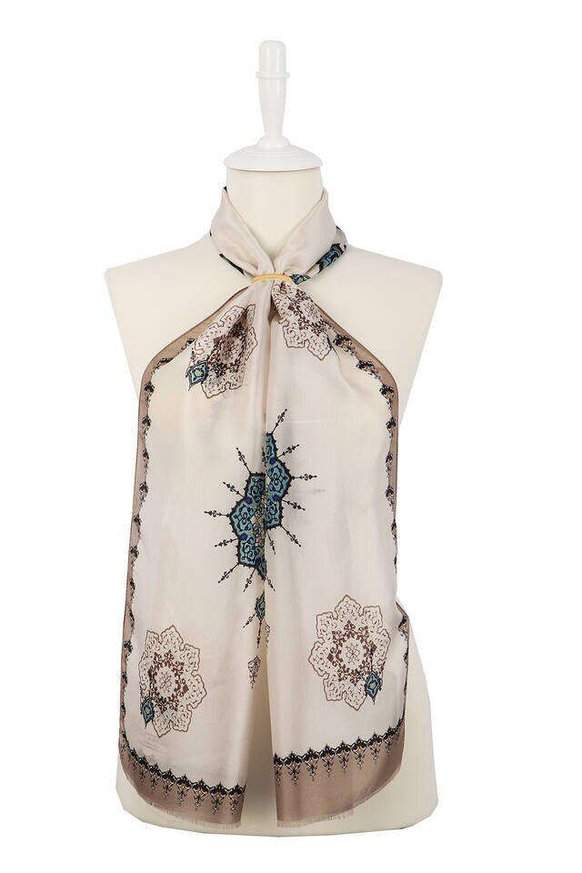 Mink Brown Belly Voile Silk Foulard 