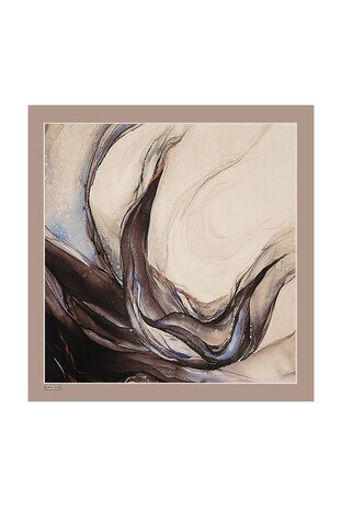 Mink Granite Pattern Sura Silk Scarf 