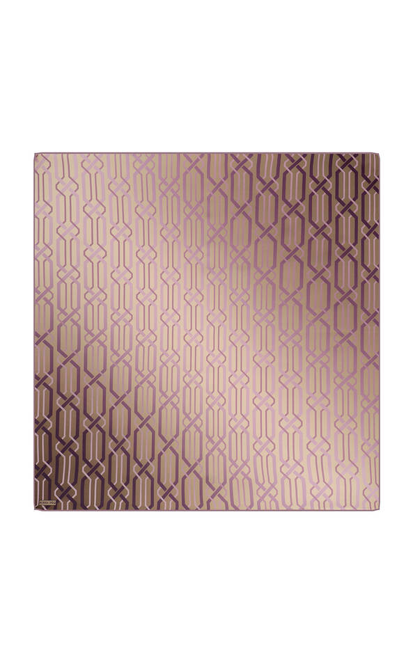 Mink Knit Pattern Sura Silk Square Scarf - Bursa İpek