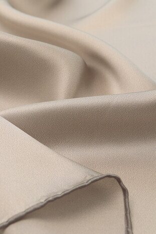 Mink Solid Color Sura Silk Square Scarf - Thumbnail