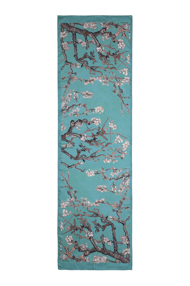 Mint Almond Blossom Silky Foulard - 3