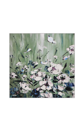 Mint Anemone Pattern Silk Pocket Square 