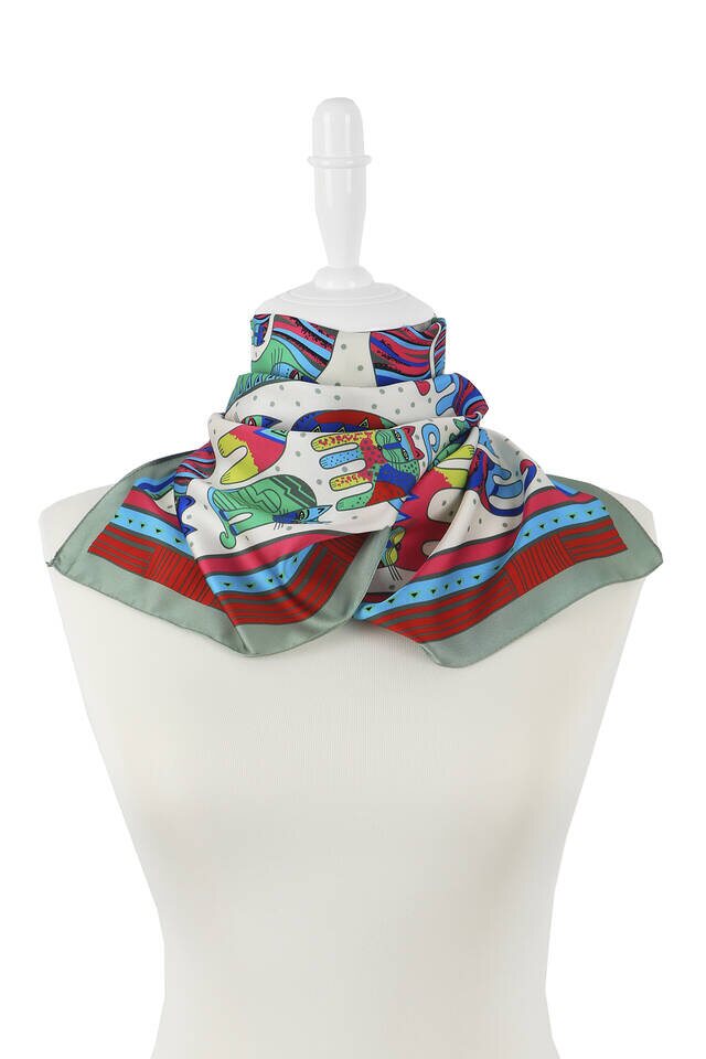 Mint Benetton Patterned Silky Foulard - 2