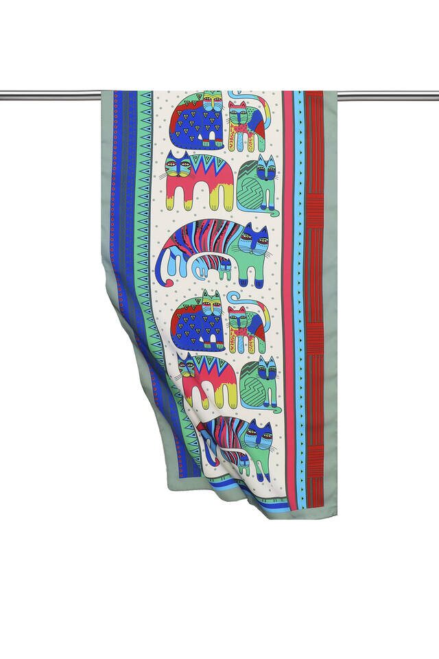 Mint Benetton Patterned Silky Foulard - 1