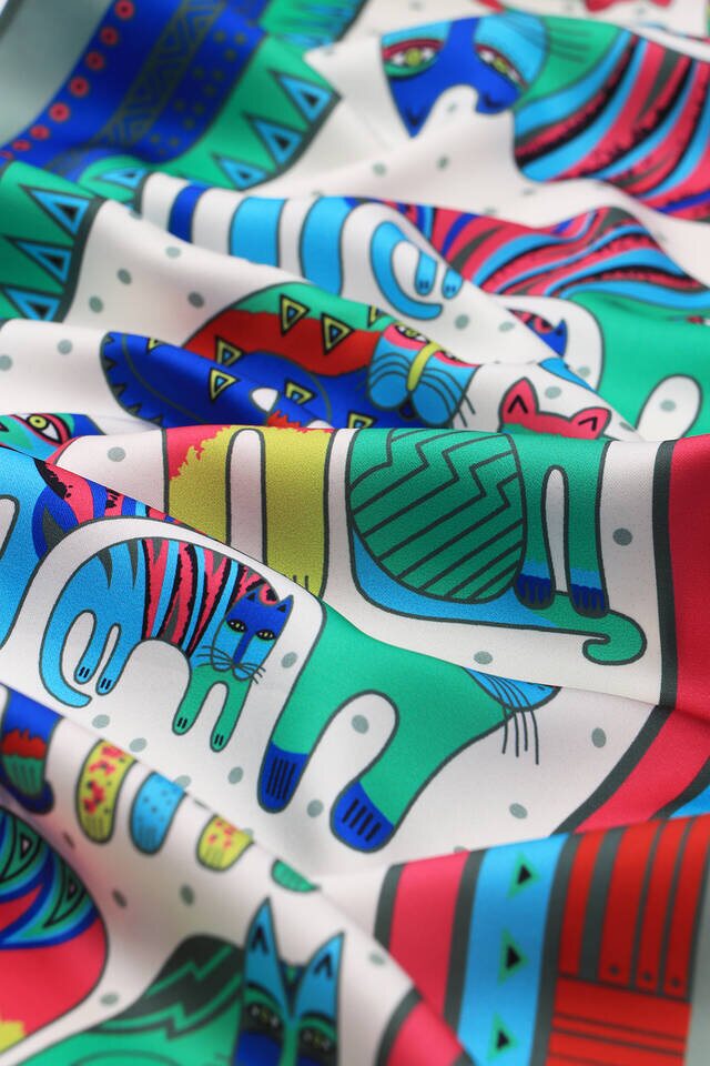 Mint Benetton Patterned Silky Foulard - 3