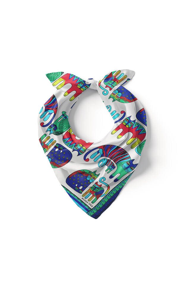 Mint Benetton Patterned Silky Pocket Square - 2