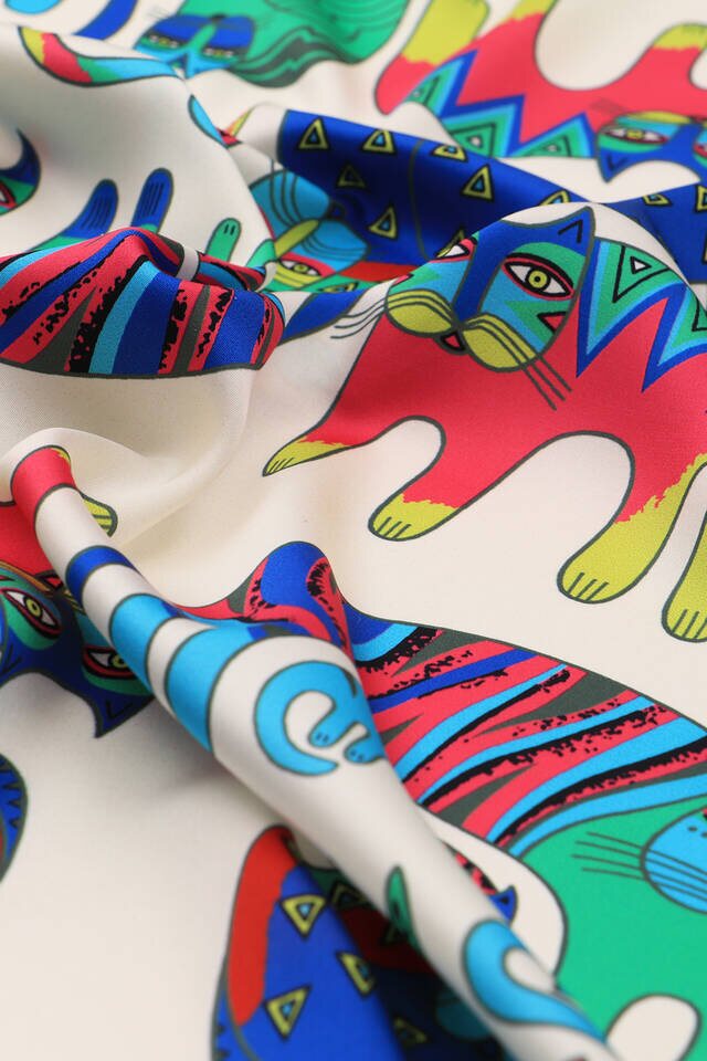 Mint Benetton Patterned Silky Pocket Square - 3