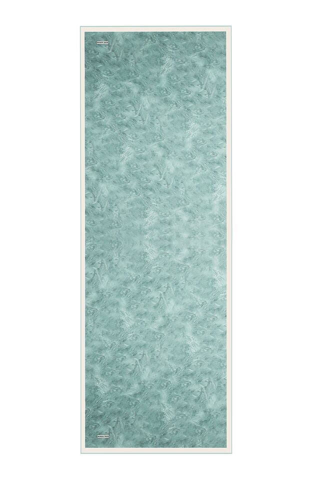 Mint Brush Pattern Silk Scarf - 4
