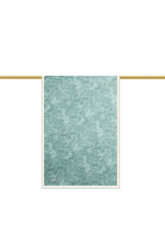 Mint Brush Pattern Silk Scarf - 2