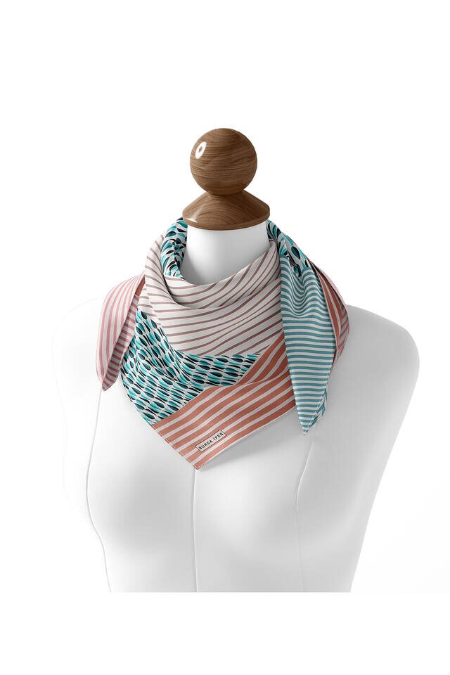 Mint Damla Sura Silk Square Scarf - 3