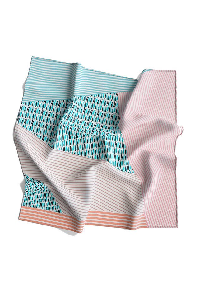 Mint Damla Sura Silk Square Scarf - 4
