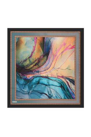 Mint Marble Pattern Soft Square Scarf 