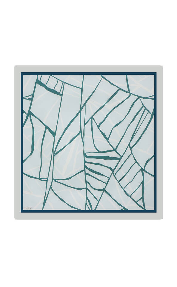 Mint Mozaik Desen Twill İpek Eşarp 