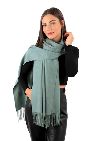 Mint Solid Color Winter Shawl - Thumbnail
