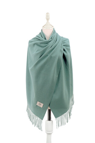 Mint Solid Color Winter Shawl - Thumbnail