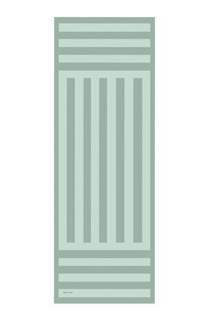 Mint Stripe Pattern Twill Silk Scarf - Thumbnail