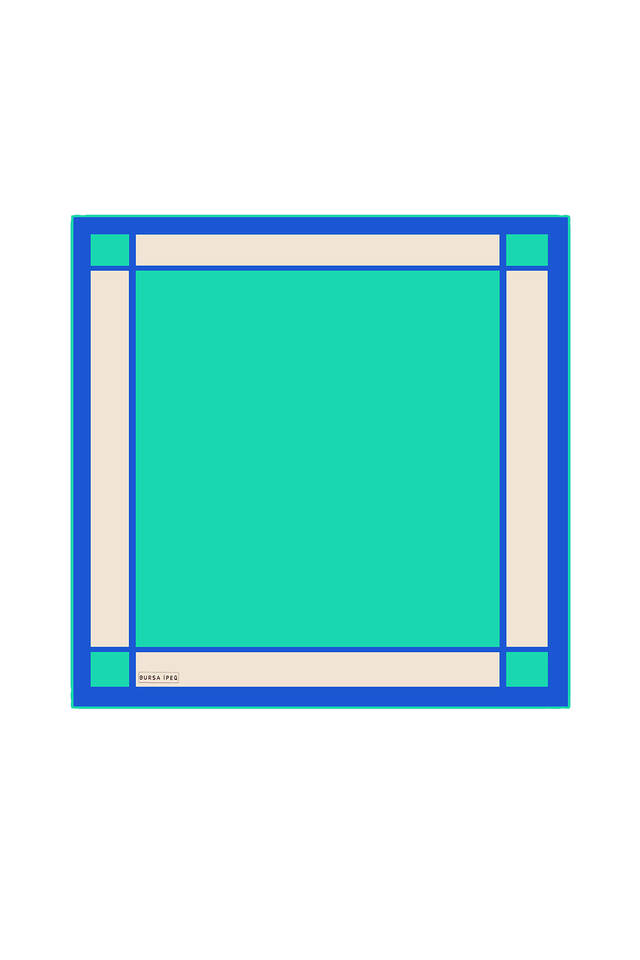 Mint Wide Border Plain Silk Pocket Square - Bursa İpek