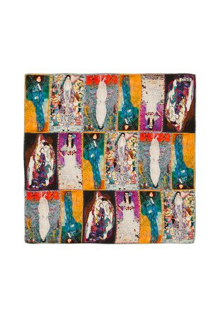 Mint Women Pattern Silk Pocket Square - Thumbnail