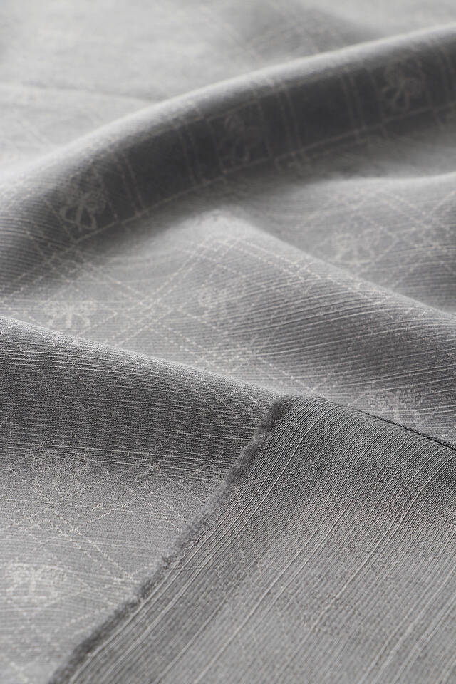 Füme Monogram Desen İpek Pamuk Şal - 4