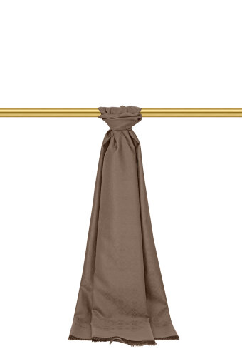 Vizon Monogram Desen Jakarlı İpek Şal 