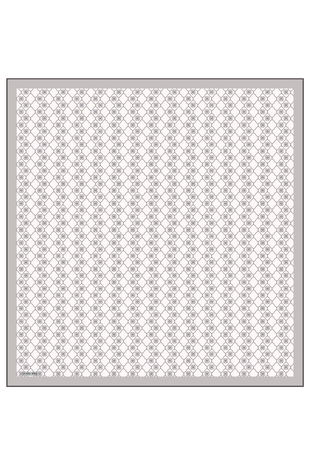 Gümüş Monogram İpek Eşarp - 2