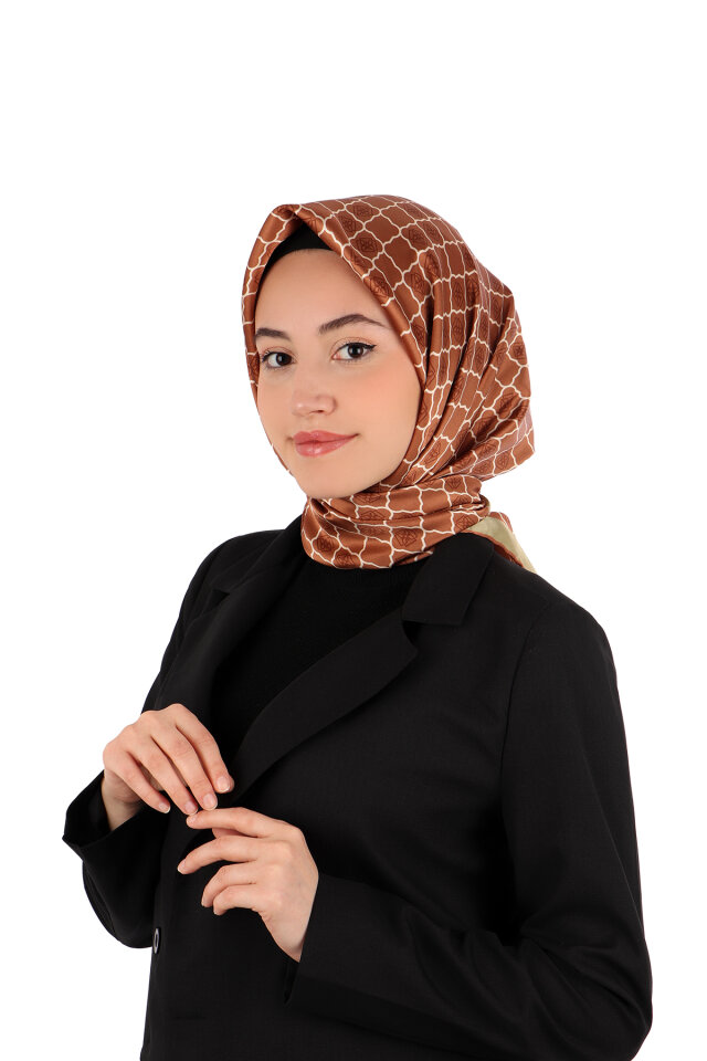 Tarçın Monogram İpek Eşarp 