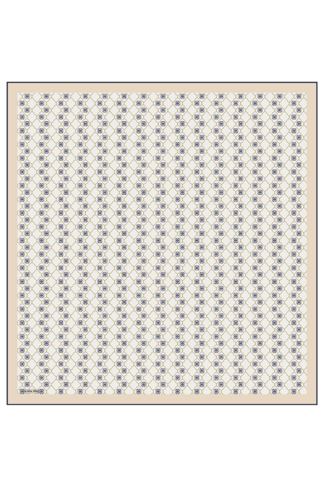 Taş Monogram İpek Eşarp - 2