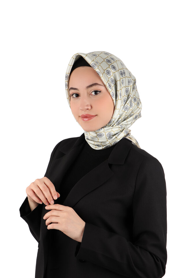 Taş Monogram İpek Eşarp 