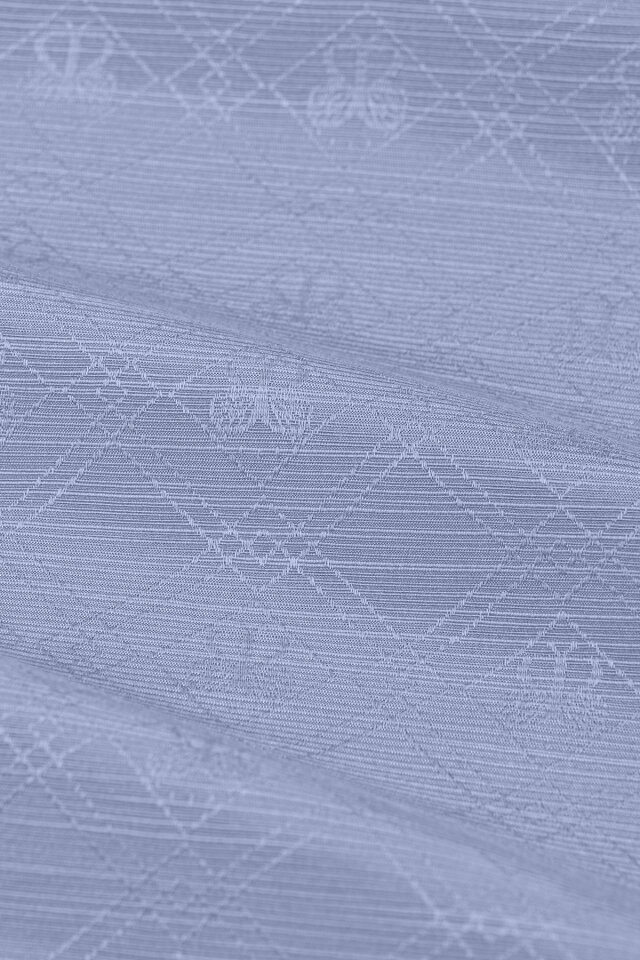 Ice Blue Monogram Pattern Silk Cotton Shawl - 5