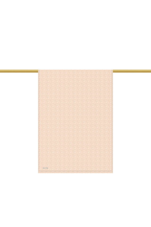 Milk Coffee Monogram Pattern Silk Cotton Shawl - 3
