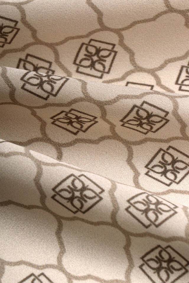 Beige Monogram Silk Scarf - 3
