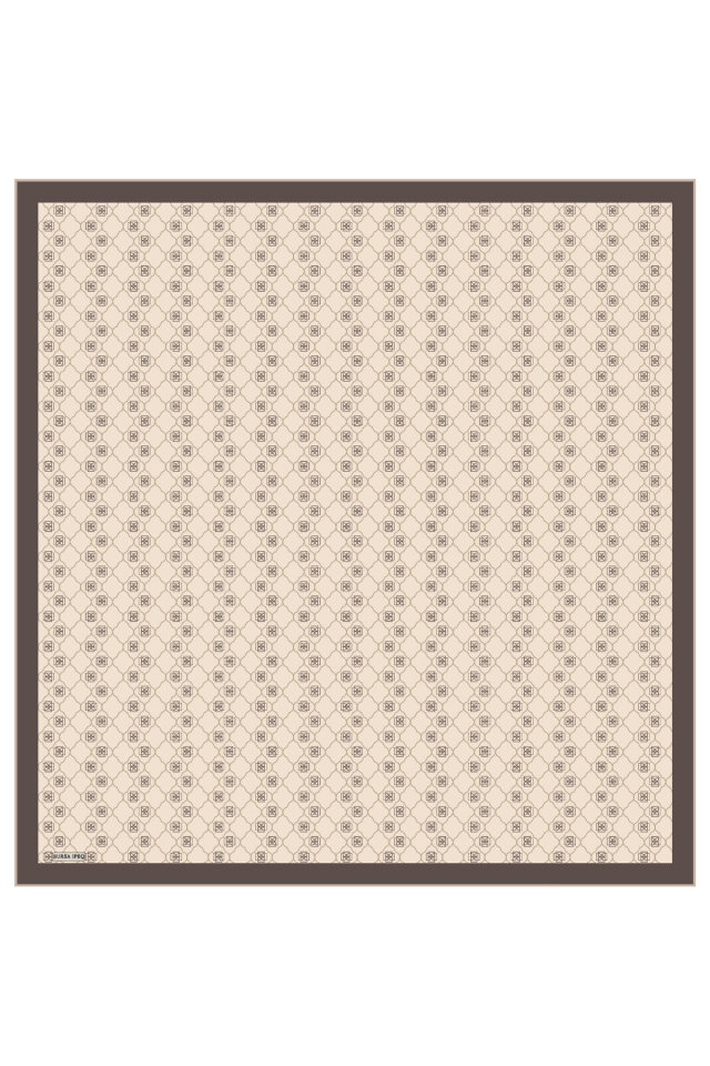 Beige Monogram Silk Scarf - 2