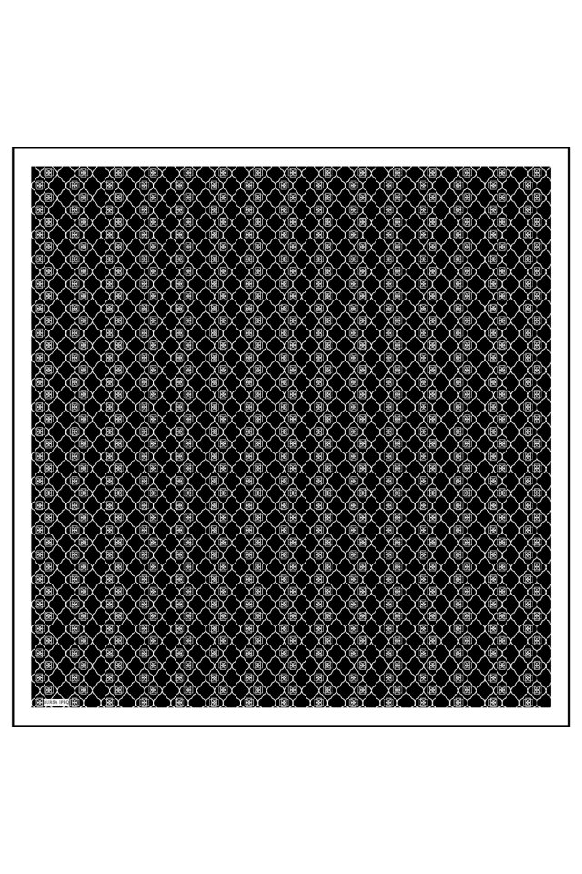 Black Monogram Silk Scarf - 2