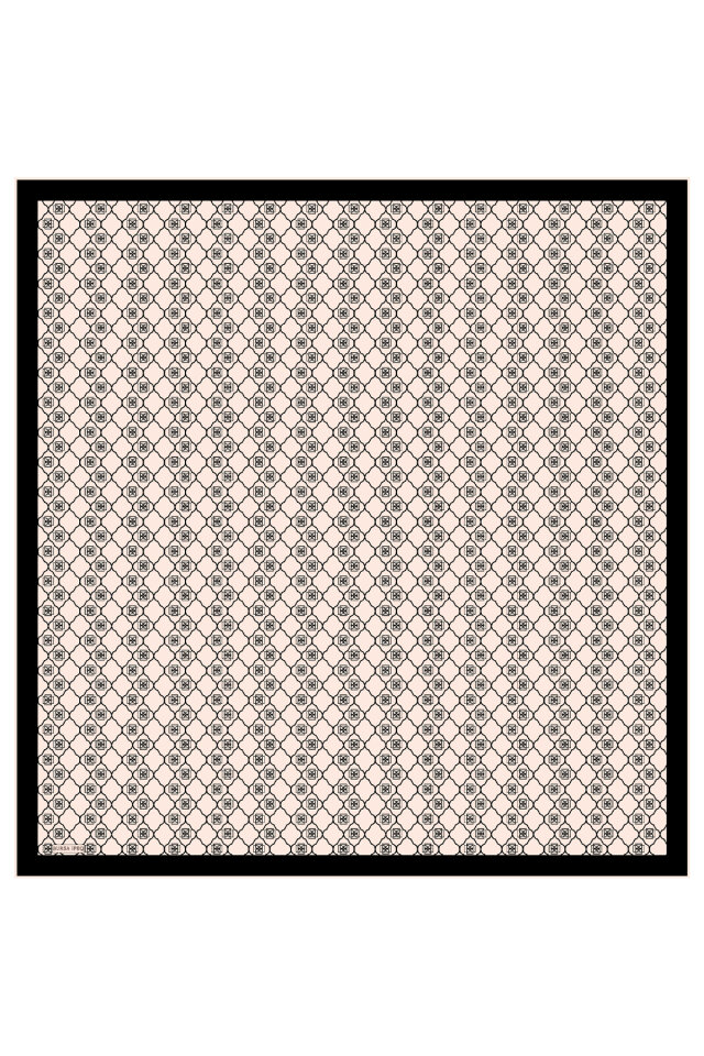 Cream Monogram Silk Scarf - 2