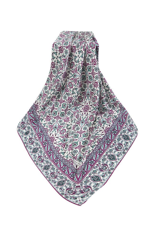 Mor Mint Türk Motifli Çini Desen İpeksi Eşarp - 3