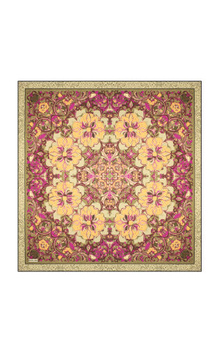 Green Mother of Pearl Pattern Twill Silk Scarf 