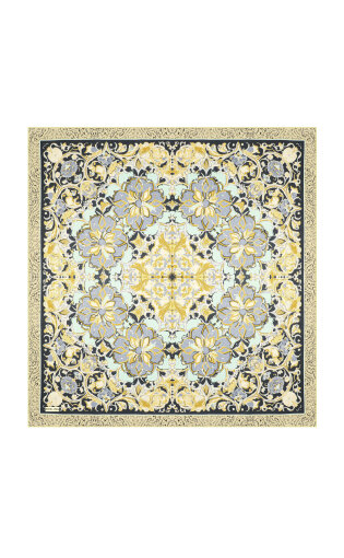 Lime Mother of Pearl Pattern Twill Silk Scarf 