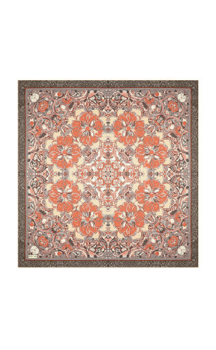 Peach Mother of Pearl Pattern Twill Silk Scarf 