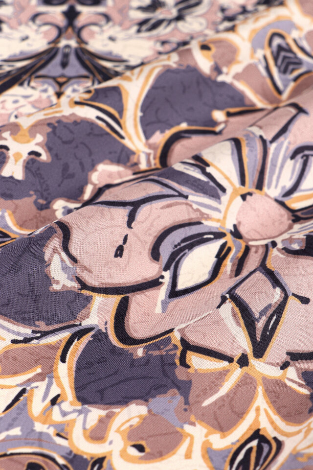 Powder Pearl Pattern Twill Silk Scarf - 2