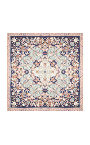 Salmon Mother of Pearl Pattern Twill Silk Scarf 