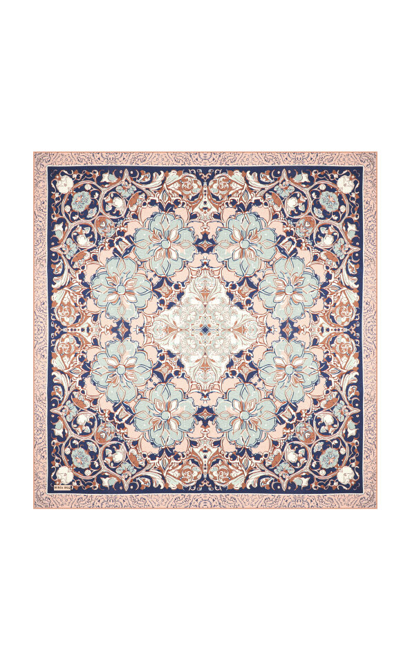 Salmon Mother of Pearl Pattern Twill Silk Scarf 