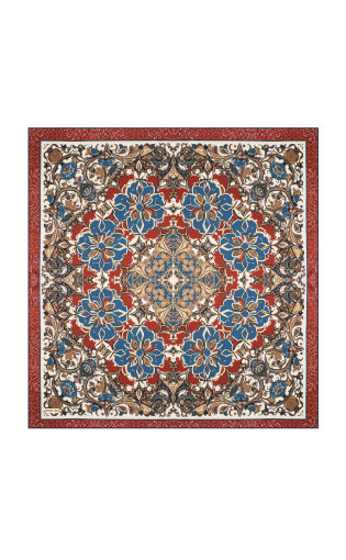 Tile Mother of Pearl Pattern Twill Silk Scarf 