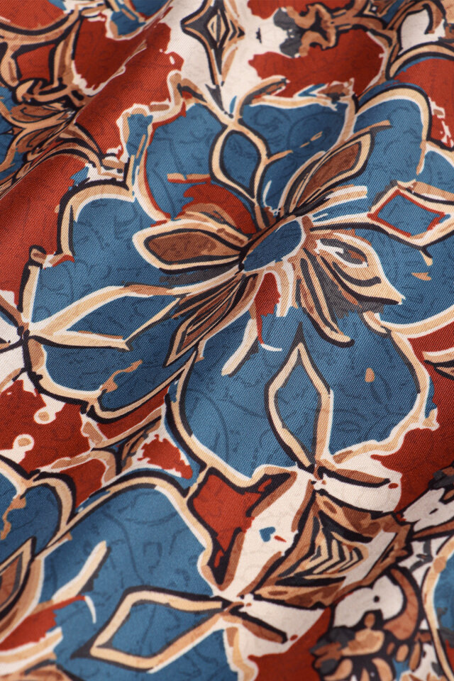 Tile Mother of Pearl Pattern Twill Silk Scarf - 2