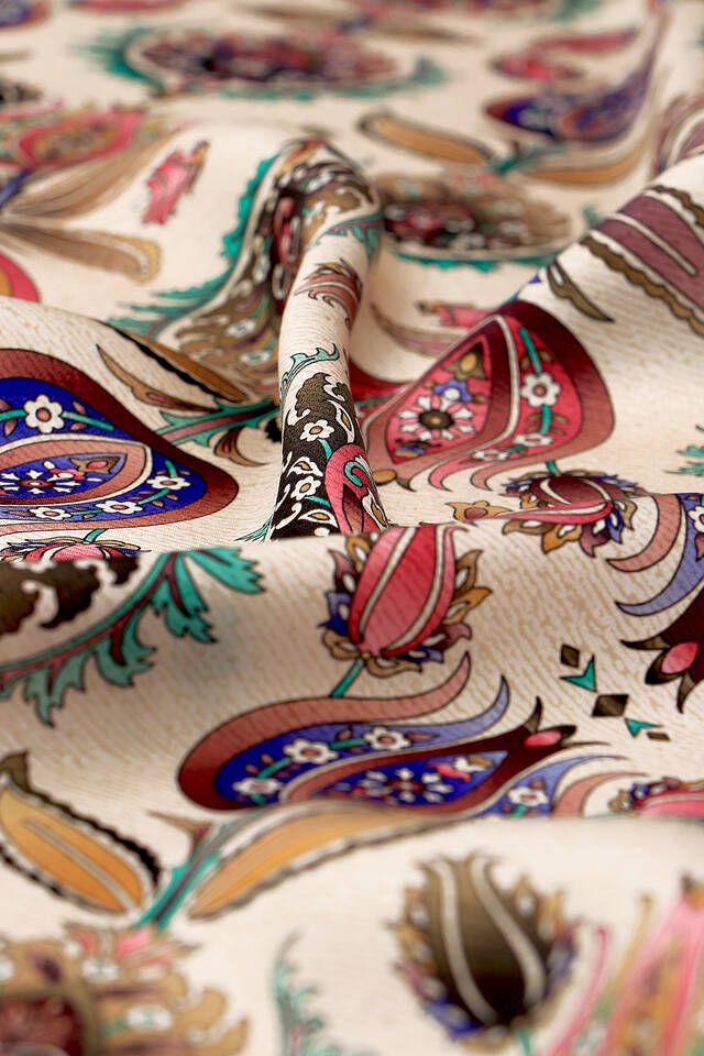 Mürdüm İznik Desen İpek Eşarp - 3