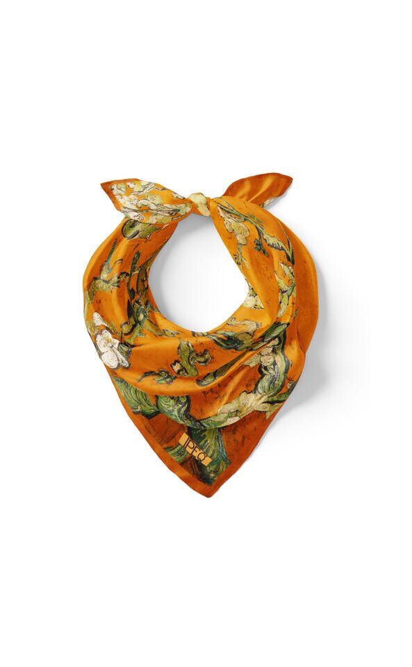 Mustard Almond Blossom Silk Pocket Square - 2