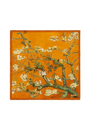 Mustard Almond Blossom Silk Pocket Square 