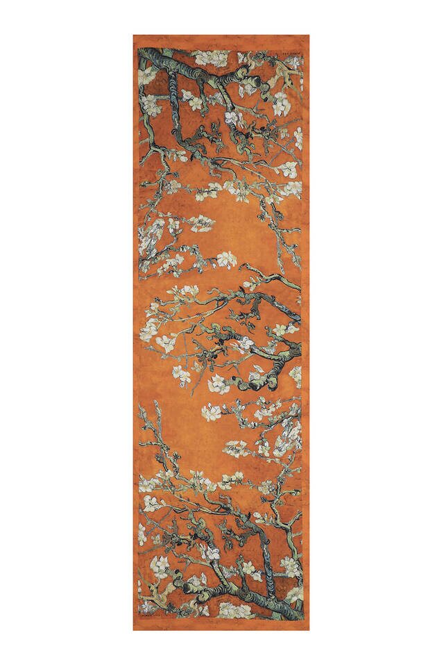 Mustard Almond Blossom Silky Foulard - 4
