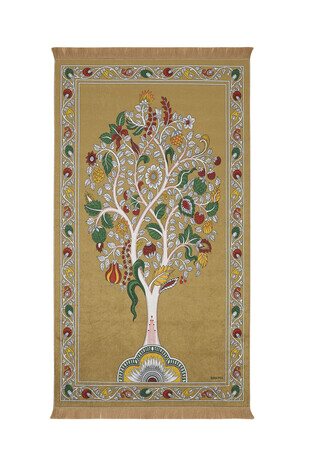 Mustard Velvet Carpet Prayer Rug 