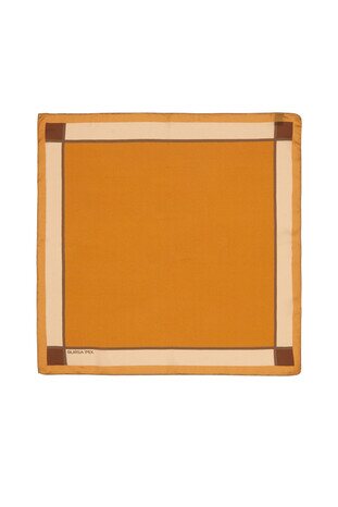 Mustard Wide Border Plain Silk Pocket Square 