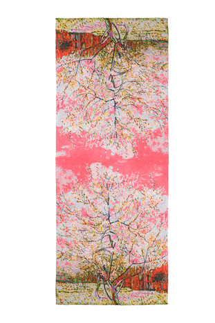 Narçiçeği Şeftali Ağacı Desen Kışlık Şal - Thumbnail